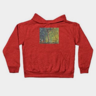 Weeping Willows by Claude Monet Kids Hoodie